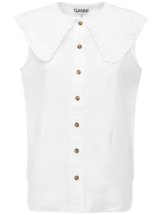 GANNI: Organic cotton poplin shirt - women_0 | Luisa Via Roma