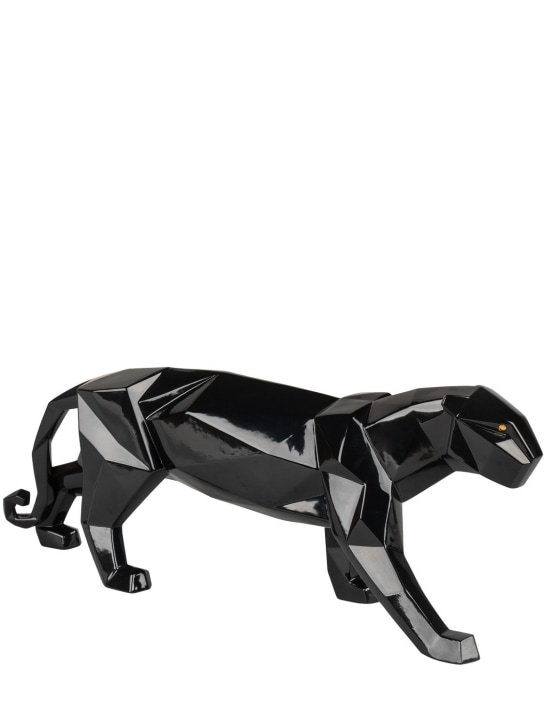 Lladrò: Glazed panther figurine - Black - ecraft_0 | Luisa Via Roma