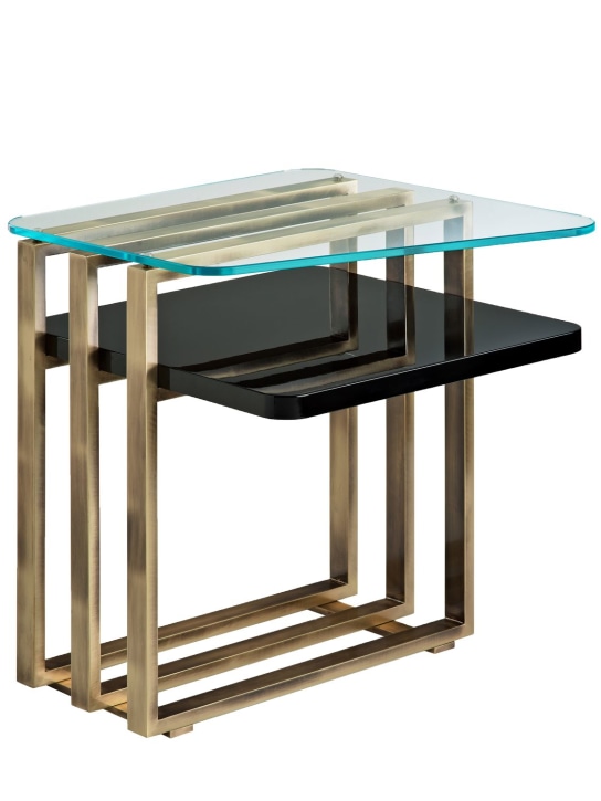 Marioni: Palm Square side table - Black/Gold - ecraft_0 | Luisa Via Roma