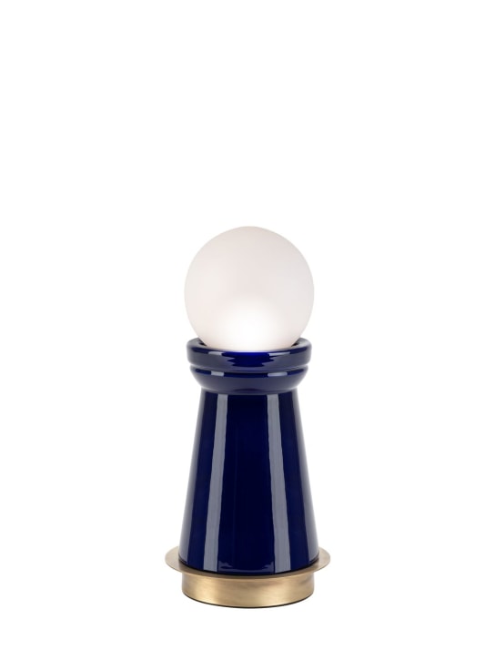 Marioni: Petite lampe de table Icon - Bleu/Or - ecraft_0 | Luisa Via Roma