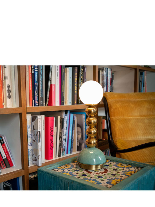 Marioni: Small Pins table lamp - Altın/Açık mavi - ecraft_1 | Luisa Via Roma