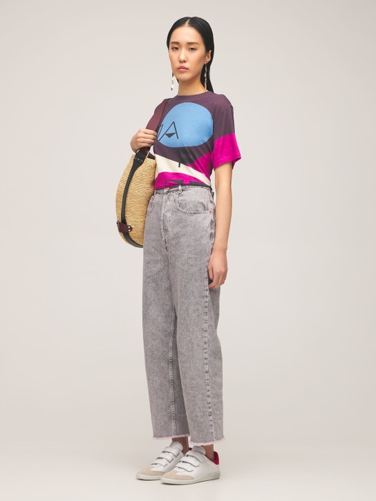 Isabel Marant: Bayia straw & leather tote bag - women_1 | Luisa Via Roma