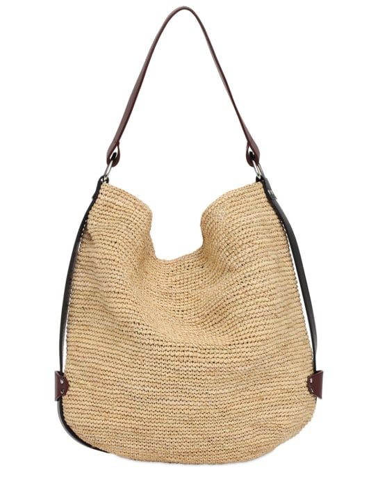 Isabel Marant: Bayia straw & leather tote bag - women_0 | Luisa Via Roma