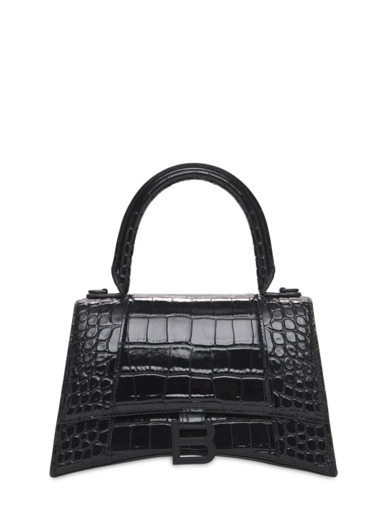 S hourglass croc embossed leather bag - Balenciaga - Women | Luisaviaroma