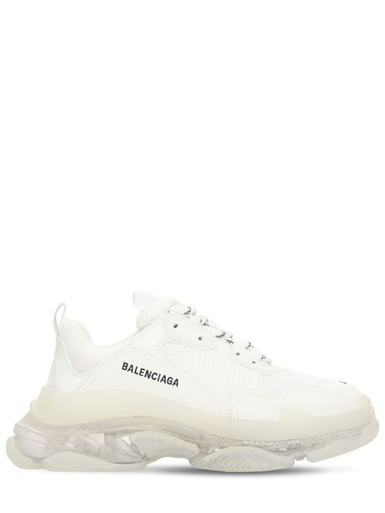 Balenciaga: 60mm Triple S clear sole sneakers - White - women_0 | Luisa Via Roma