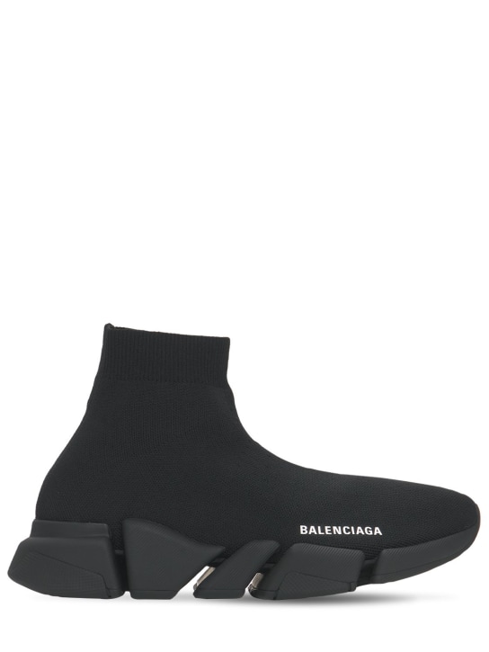 Balenciaga: Sneakers Speed 2.0 de punto - Negro - men_0 | Luisa Via Roma