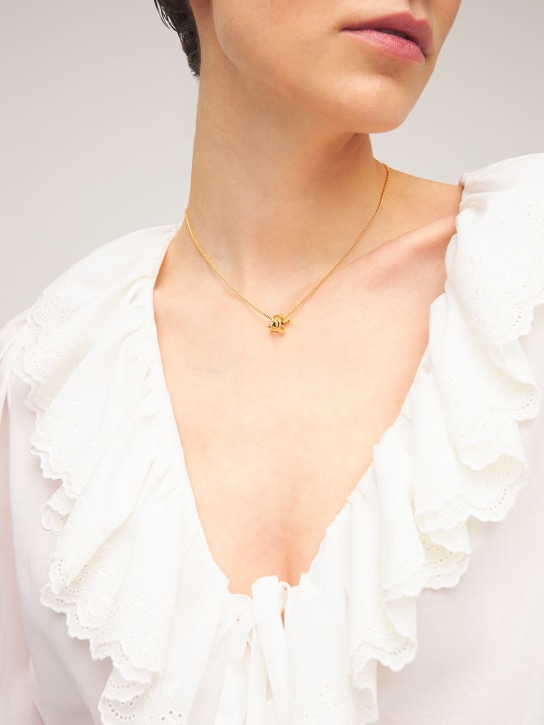 Saint Laurent: YSL Twist charm chain necklace - Altın Rengi - women_1 | Luisa Via Roma