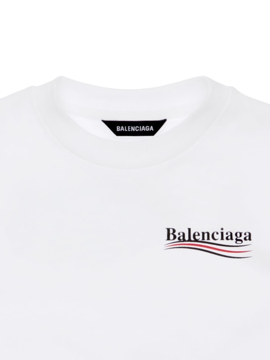 Balenciaga: T-SHIRT EN COTON BIOLOGIQUE - Blanc - kids-girls_1 | Luisa Via Roma