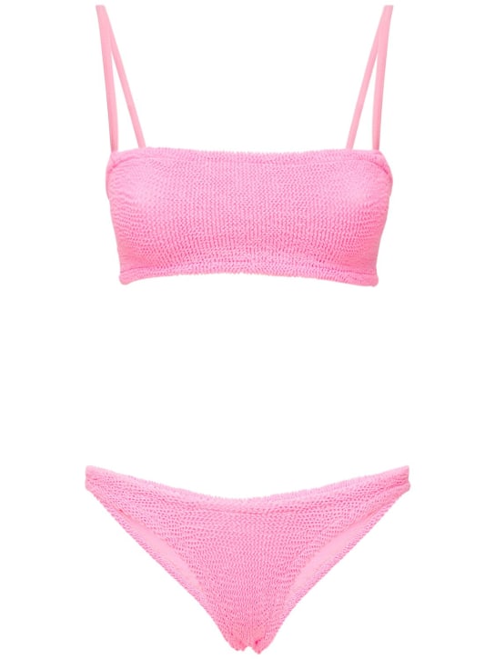 Hunza G: Gigi seersucker bikini set - Pink - women_0 | Luisa Via Roma