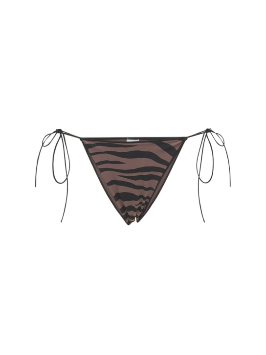 Tropic Of C: C印花科技织物比基尼泳裤 - 棕色/黑色 - women_0 | Luisa Via Roma