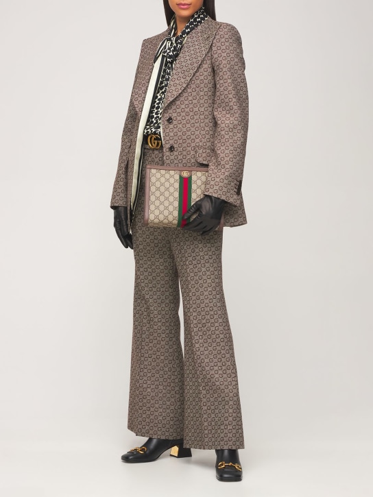 Gucci: Gants en cuir avec Horsebit - Noir - women_1 | Luisa Via Roma