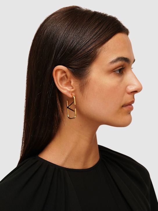 Valentino Garavani: 4.5cm V logo signature earrings - women_1 | Luisa Via Roma