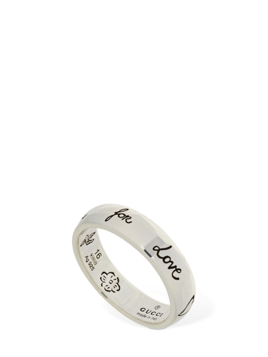 Gucci: "Blind for love" band ring - Silver - women_0 | Luisa Via Roma