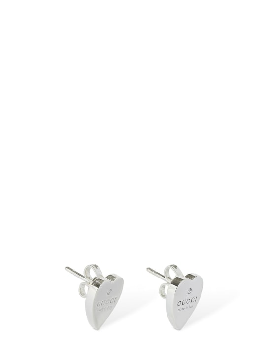 Gucci: Heart stud earrings - Gümüş - women_1 | Luisa Via Roma