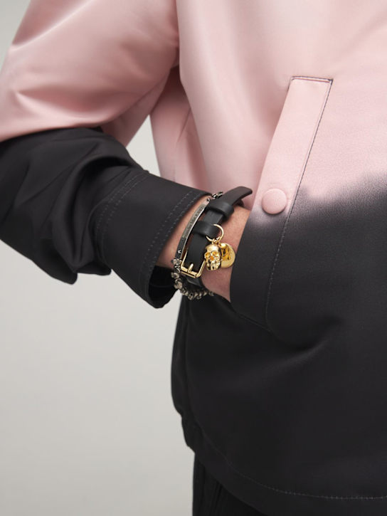 McQueen: Beaded skull brass bracelet - men_1 | Luisa Via Roma