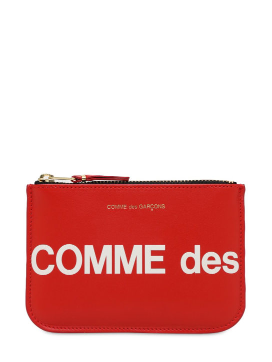Comme des Garçons Wallet: Portefeuille en cuir à logo - Rouge - women_0 | Luisa Via Roma