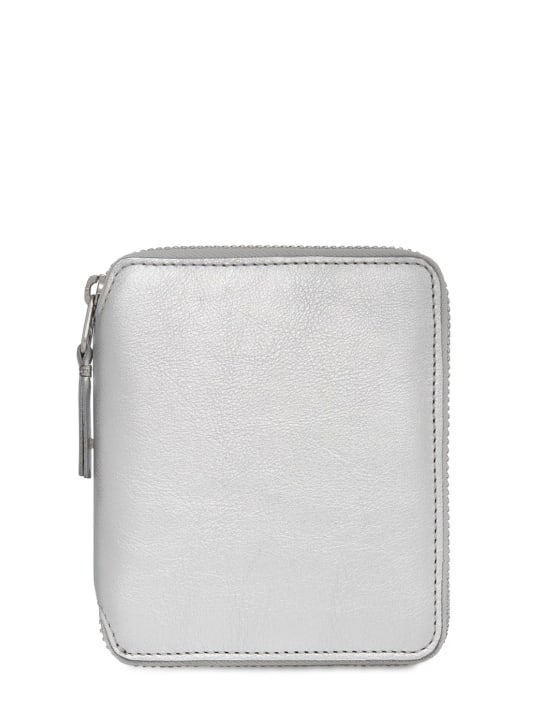 Comme des Garçons Wallet: Portafoglio Silver in pelle con zip - Argento - women_0 | Luisa Via Roma
