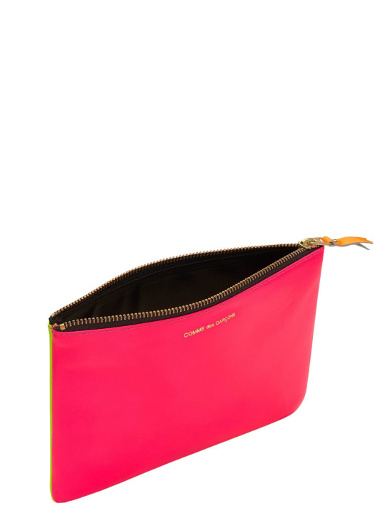 Comme des Garçons Wallet: Super Neon leather pouch - women_1 | Luisa Via Roma