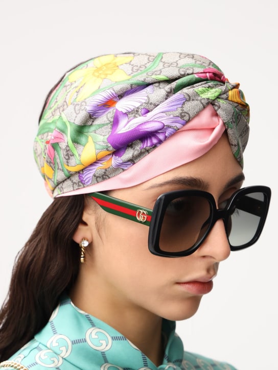 Gucci: Gafas de sol cuadradas de acetato - Multi/Grey - women_1 | Luisa Via Roma