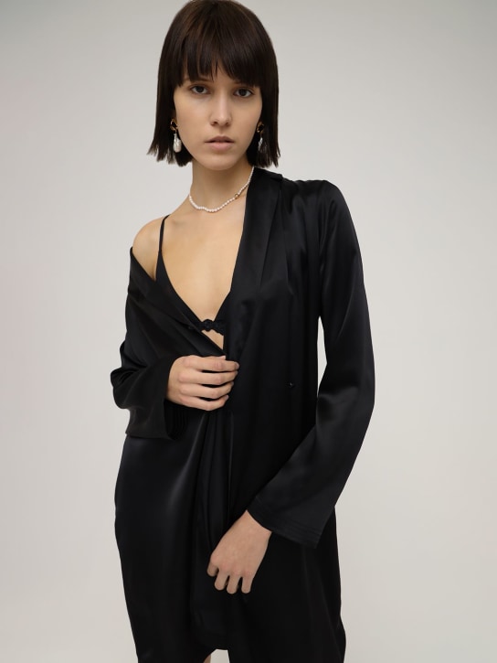 La Perla: Silk short robe - women_1 | Luisa Via Roma