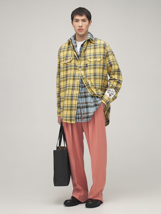 Cool Tm: STRAIGHT LEG WOOL GRANDPA PANTS - Coral - men_1 | Luisa Via Roma