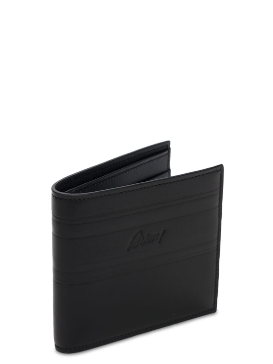 Brioni: Classic leather wallet - Black/Blue - men_1 | Luisa Via Roma