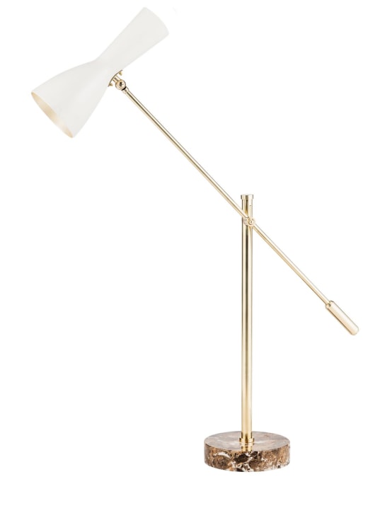 Il Bronzetto: Lampe de table Wormhole 04 Joint - Blanc/Or - ecraft_0 | Luisa Via Roma