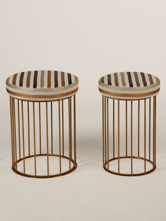 Il Bronzetto: Cage 08 stool - Gold/Multi - ecraft_1 | Luisa Via Roma