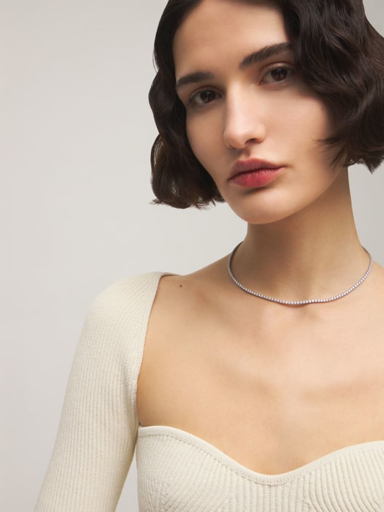 Vanzi: 18kt Gold & diamond tennis necklace - Beyaz Altın - women_1 | Luisa Via Roma