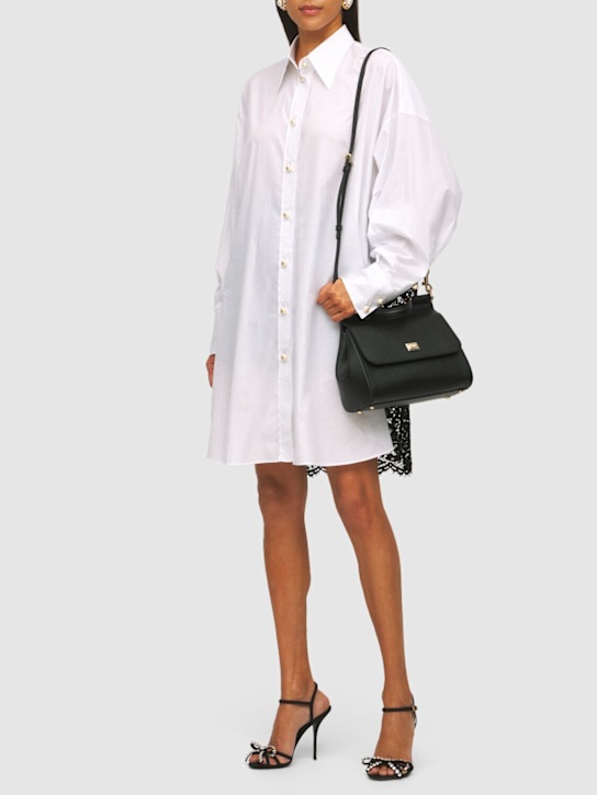 Dolce&Gabbana: Large Sicily dauphine leather bag - women_1 | Luisa Via Roma