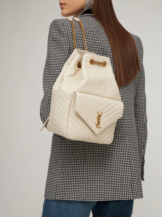 Saint Laurent: Mochila de piel - Crema Soft - women_1 | Luisa Via Roma