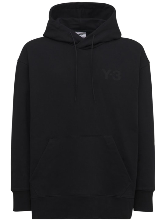 Y-3: Classic logo cotton sweatshirt hoodie - men_0 | Luisa Via Roma