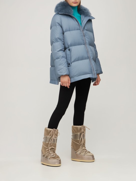 Moon Boot: Tall Icon Glance metallic moon boots - women_1 | Luisa Via Roma