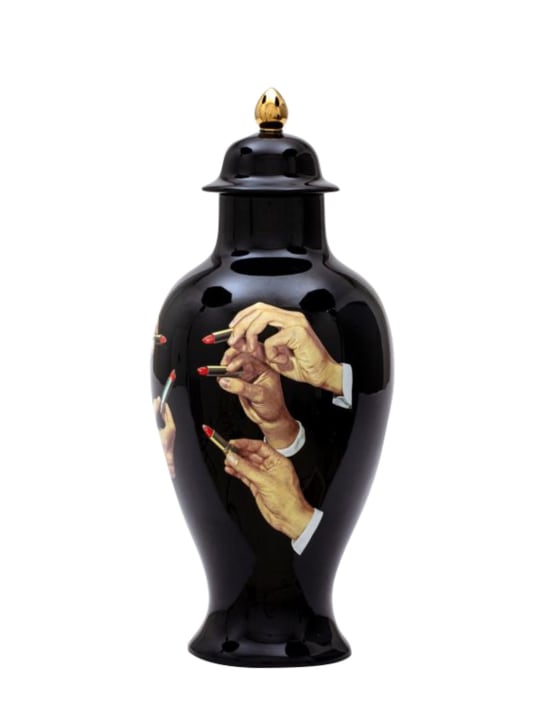 Seletti: Vase noir Lipstick - Noir - ecraft_1 | Luisa Via Roma