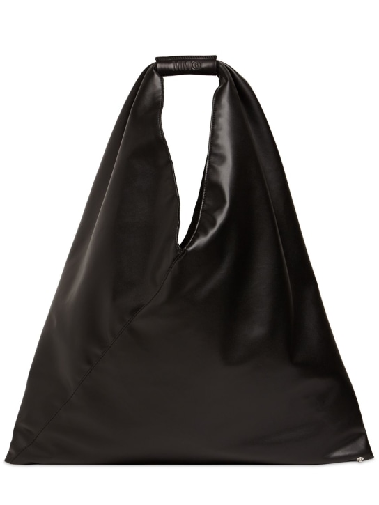 MM6 Maison Margiela: Classic Japanese faux leather bag - Black - women_0 | Luisa Via Roma