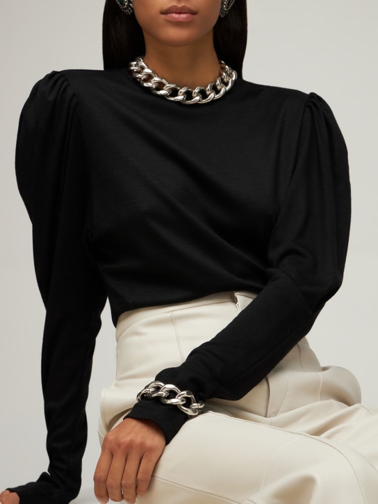 Isabel Marant: Links chunky chain collar necklace - Gümüş - women_1 | Luisa Via Roma