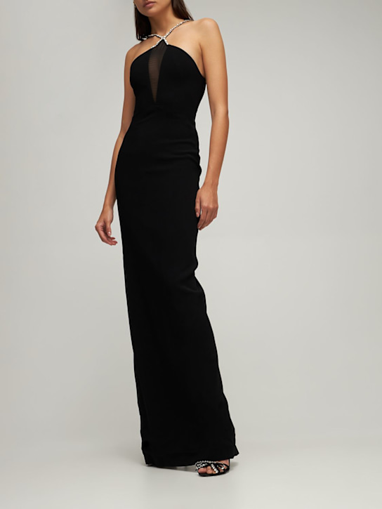 STRETCH VISCOSE CREPE HALTER NECK DRESS - Thumbnail 2