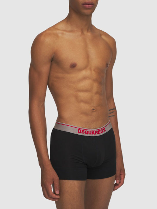 Dsquared2 Underwear: Pack of 2 logo modal jersey boxer briefs - men_1 | Luisa Via Roma