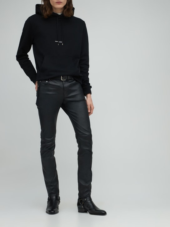 Saint Laurent: Cotton sweatshirt hoodie - Black - men_1 | Luisa Via Roma