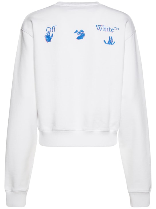 Off-White: Sweatshirt aus Jersey mit Druck - Weiß - women_0 | Luisa Via Roma