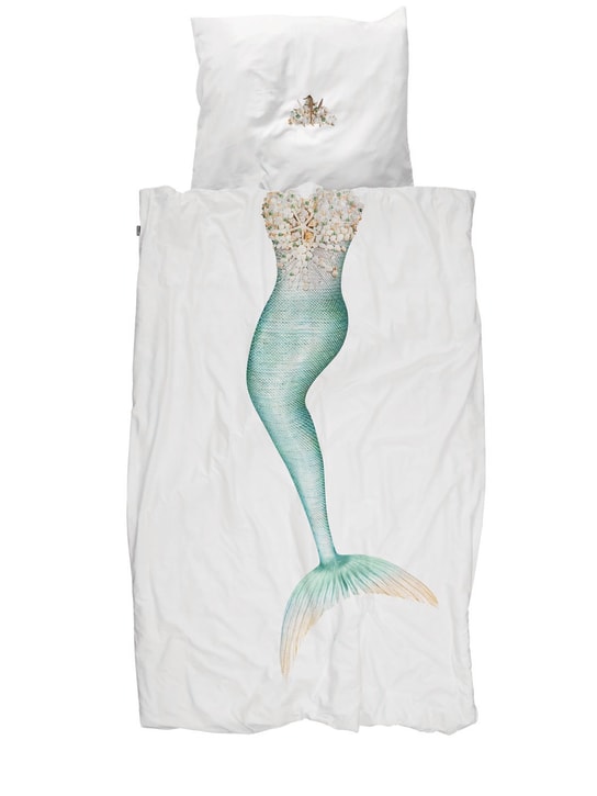 Snurk: Mermaid organic cotton duvet cover set - White - kids-girls_0 | Luisa Via Roma