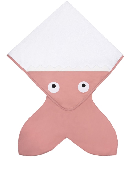 BABY BITES: Shark cotton towel - Pink - kids-girls_0 | Luisa Via Roma