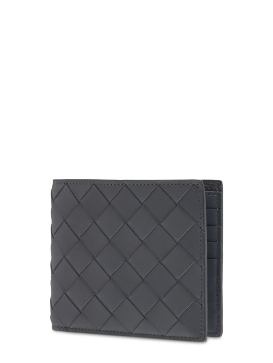 Bottega Veneta: Intrecciato leather bi-fold wallet - Thunder - men_1 | Luisa Via Roma