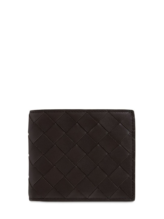 Bottega Veneta: Intrecciato leather bi-fold wallet - Fondant - men_0 | Luisa Via Roma