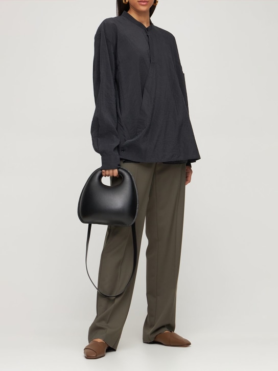 Lemaire: Leather Egg top handle bag - women_1 | Luisa Via Roma