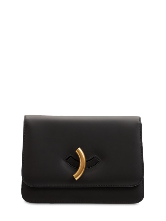 Little Liffner: Maccheroni leather shoulder bag - Black - women_0 | Luisa Via Roma