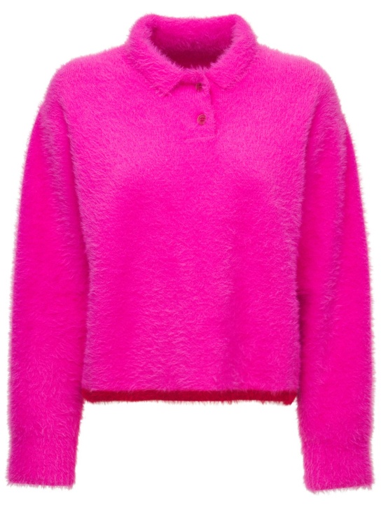 Jacquemus: Le Polo Neve knit sweater - Fuchsia/Red - women_0 | Luisa Via Roma