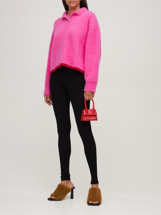 Jacquemus: Le Polo Neve knit sweater - Fuchsia/Red - women_1 | Luisa Via Roma