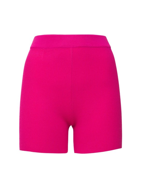 Jacquemus: Short cycliste noué Le Short Arancia - Fuchsia - women_0 | Luisa Via Roma