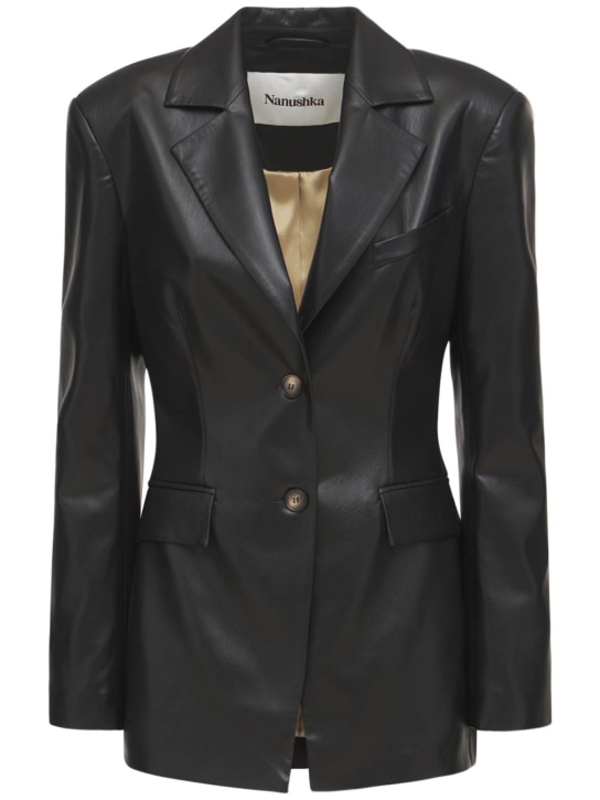 Nanushka: Hathi faux leather blazer - women_0 | Luisa Via Roma